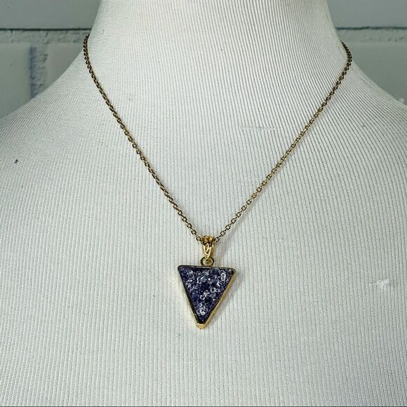 10/$25🦋 T&J Designs Purple Triangle Druzy Necklace - Picture 1 of 5